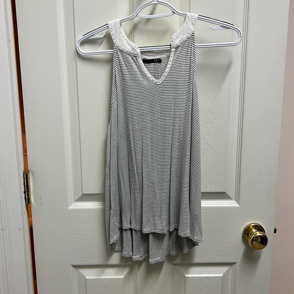 Papermoon (boutique brand) tank, black and white stripe hi/low.